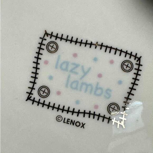 Lenox Lazy Lamb Ivory Porcelain Baby Feeding Divided Bowl & Cup - Picture 6 of 9